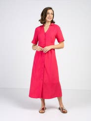 Kettlewell Short Sleeve Linen Shirt Dress