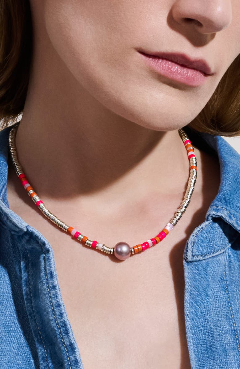 John Hardy HEISHI SILVER NECKLA, Alternate, color, Silver/ Pink