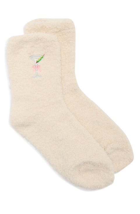 Embroidered Dirty Martini Crew Socks