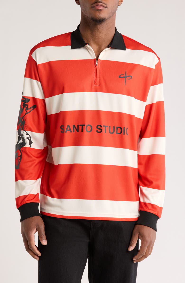 SANTO STUDIO Jett Lawrence Angels Long Sleeve Polo, Main, color, 