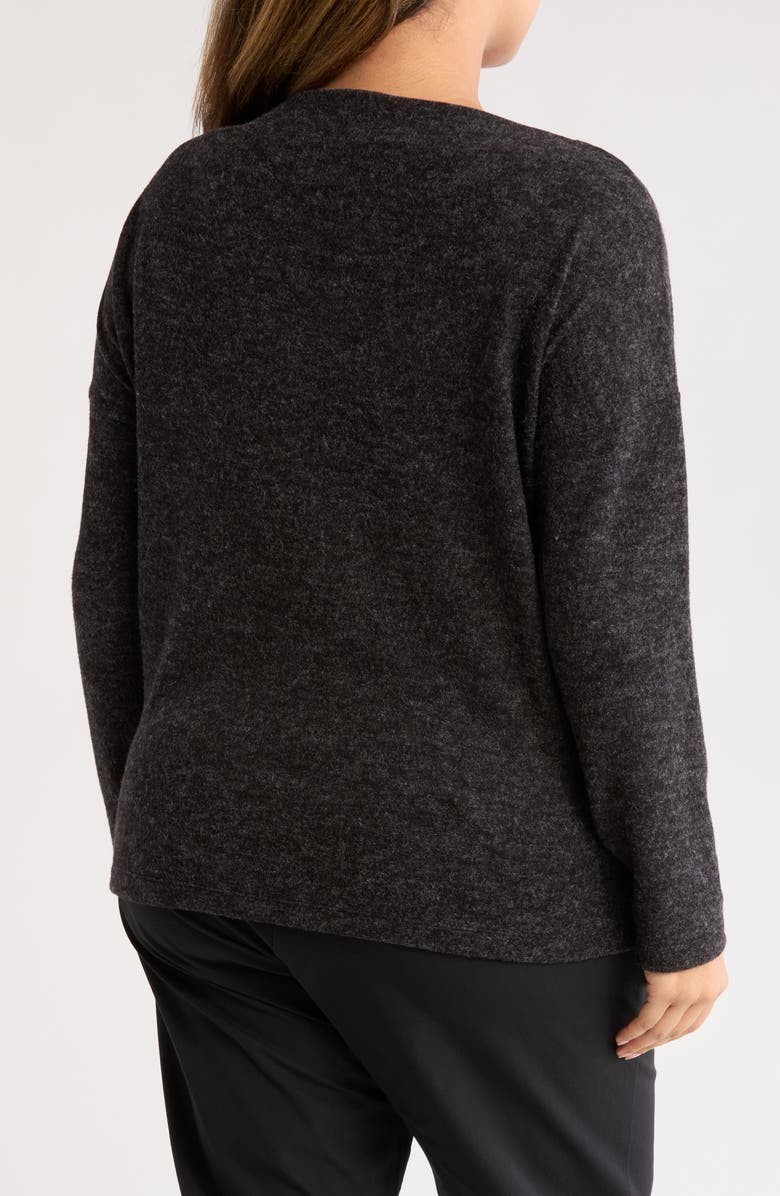 Renee C Heathered Boat Neck Pullover, Alternate, color, Charcoal