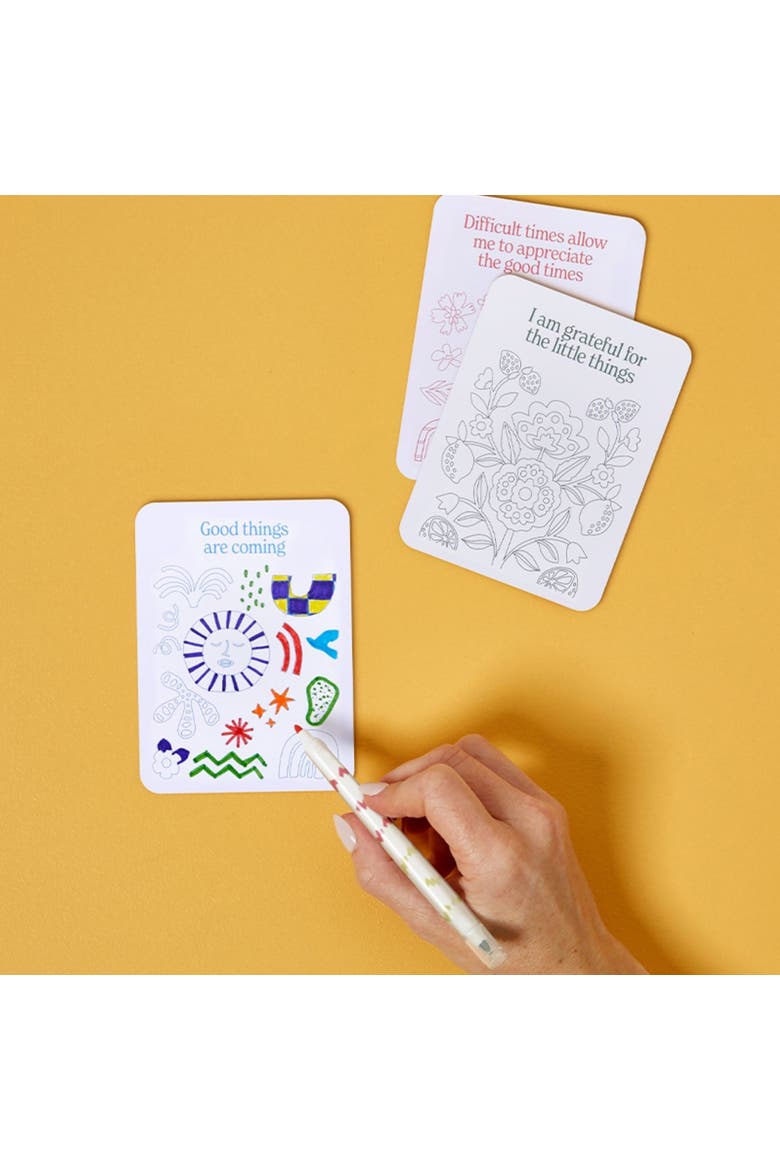 Color Your Own Affirmation Cards, Mindfulness Art Kit, Alternate, color, Multicolored