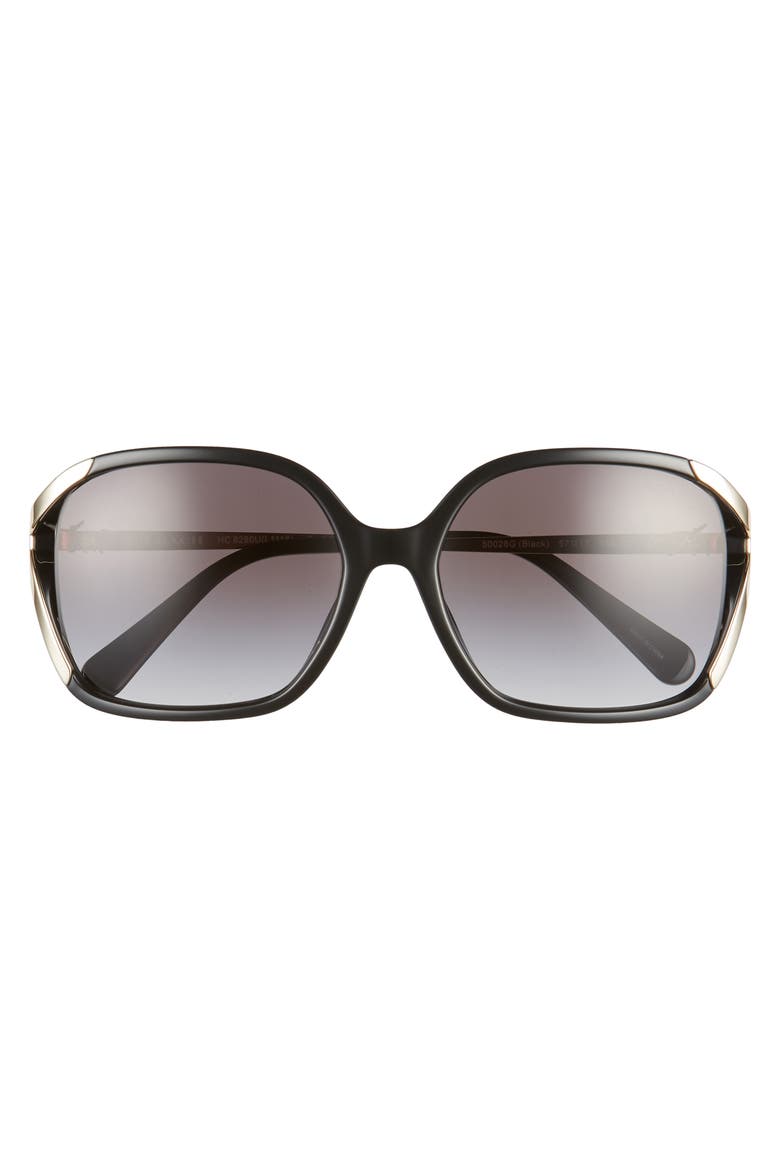57mm Square Sunglasses, Alternate, color, BLACK/ BLACK GRADIENT