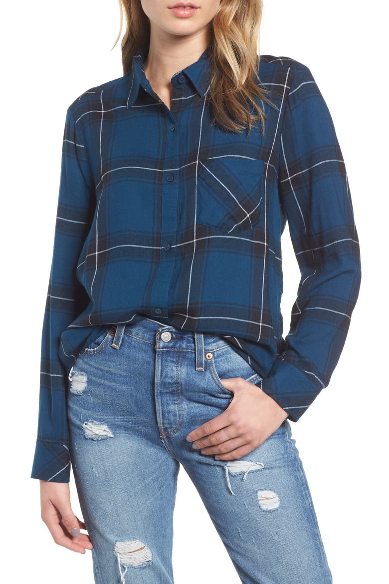 Plaid Shirt, Main, color, BLUE AURORA CAMILLE PLAID