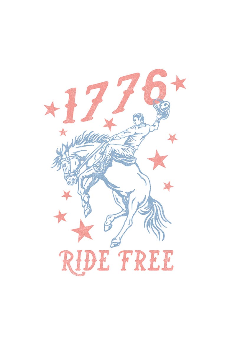 Juniors Lost Gods 1776 Cowboy Ride Free T Shirt, Alternate, color, White