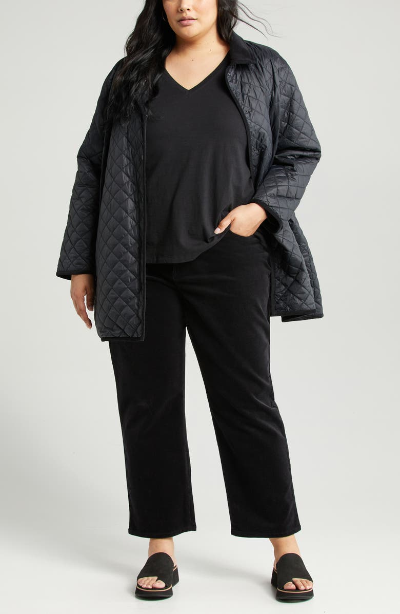 Eileen Fisher Easy V-Neck Organic Cotton Top, Main, color, 