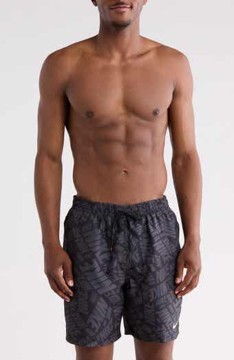 Tossed Black Swim Trunks