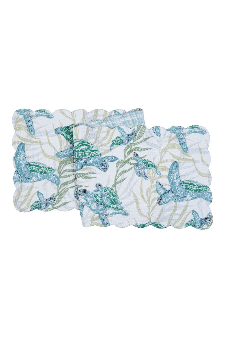 Cape Canaveral Reversible Washable Quilted Runner 14" x 51", Main, color, Green