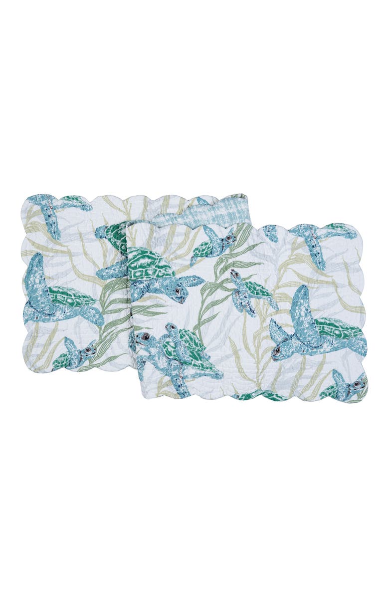 C&F Home Cape Canaveral Reversible Washable Quilted Runner 14" x 51", Main, color, Green