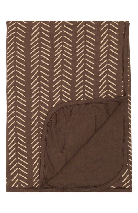 Espresso Herringbone Baby Blanket