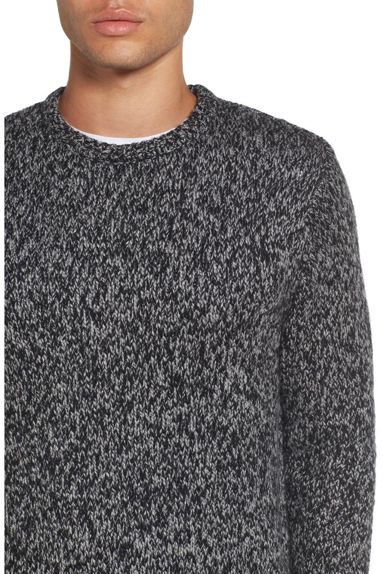 Marled Yarn Sweater, Alternate, color, GREY CHARCOAL MELANGE