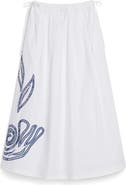Desigual Embroidered Drawstring Cotton Maxi Skirt