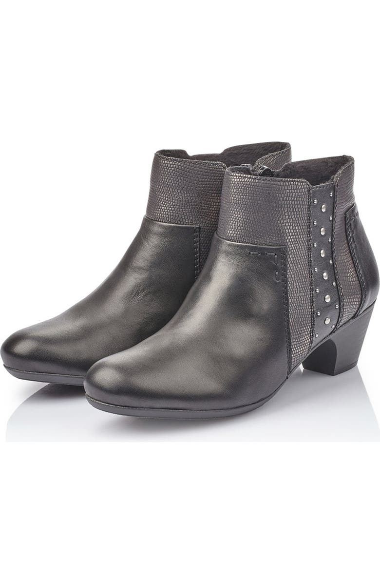 Rieker Sarah Embossed Snake Skin Stud Boot, Alternate, color,