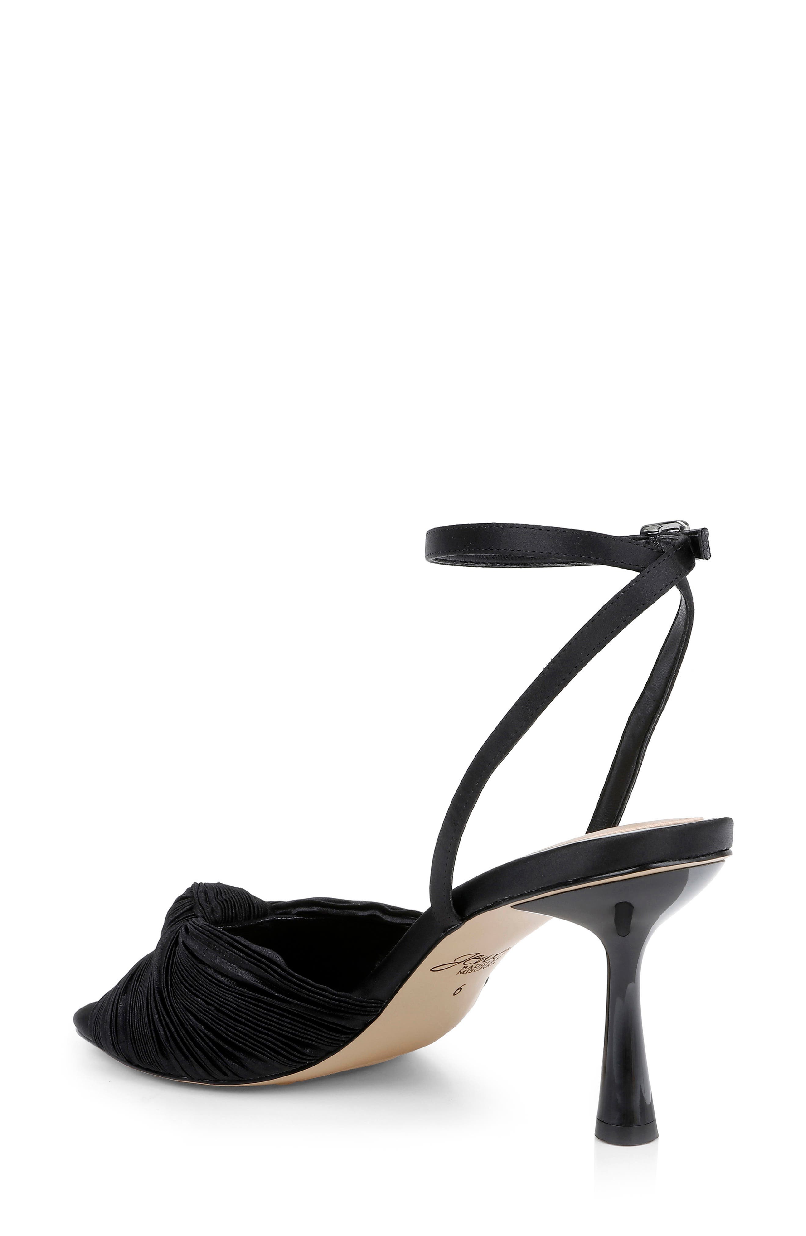 Jewel Badgley Mischka Ibis Ankle Strap Sandal, Alternate, color, Black Fabric