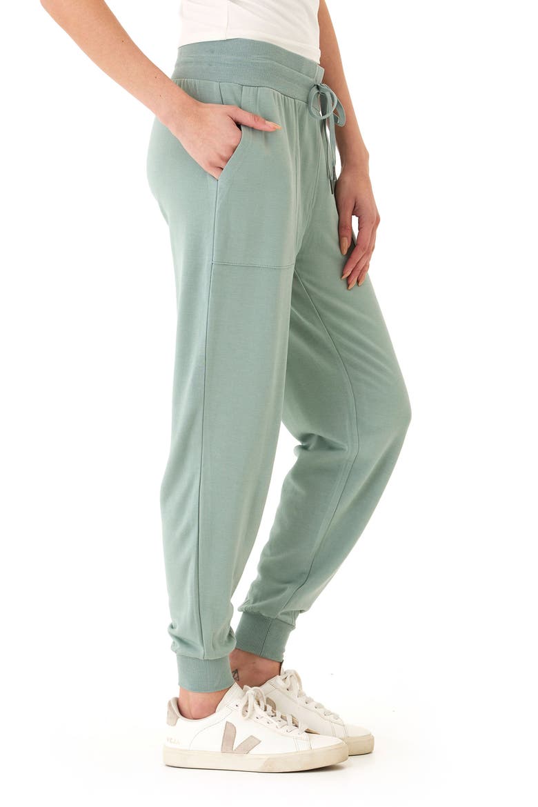Liara Feather Fleece Pocket Joggers, Alternate, color, WASABI