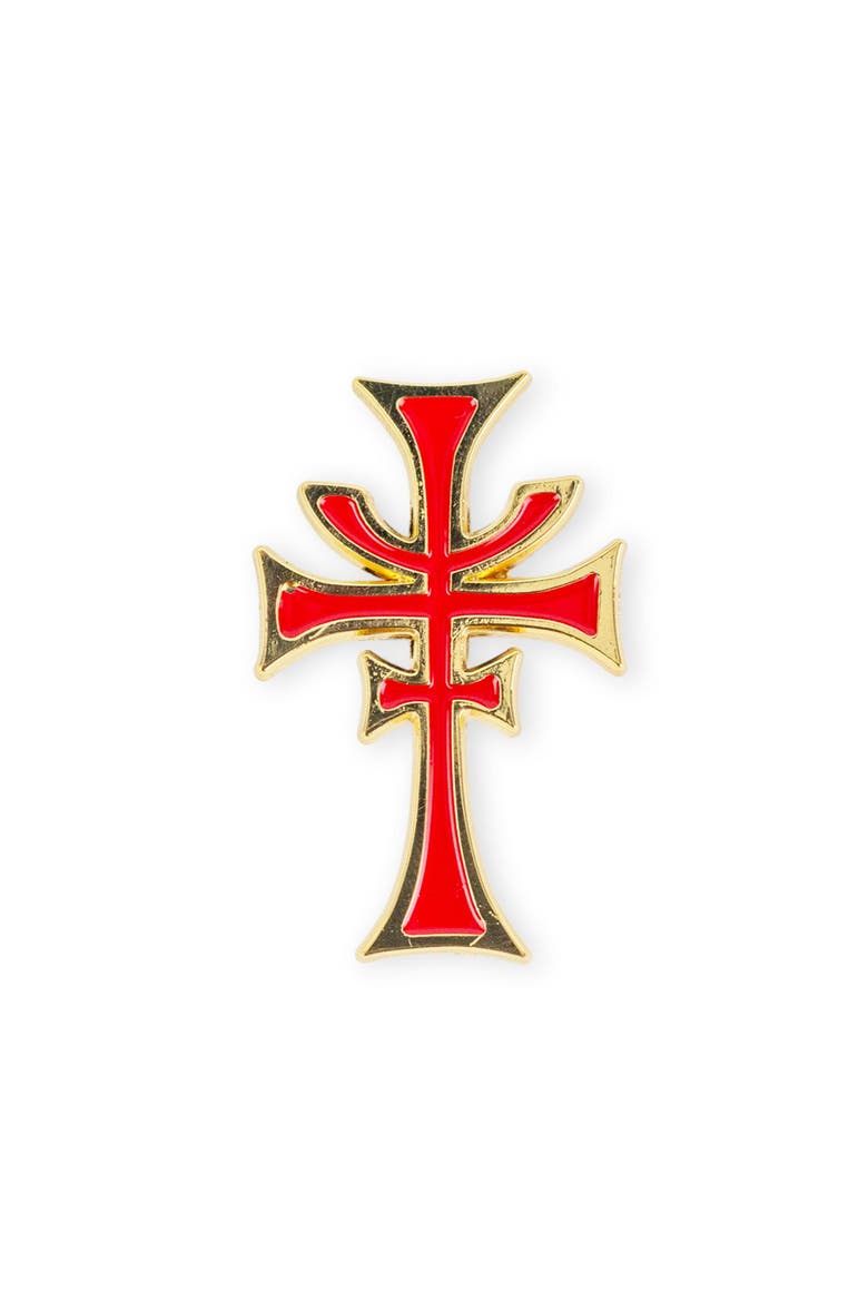 Indiana Jones and the Last Crusade Brotherhood of Cruciform Enamel Pin, Main, color, Red