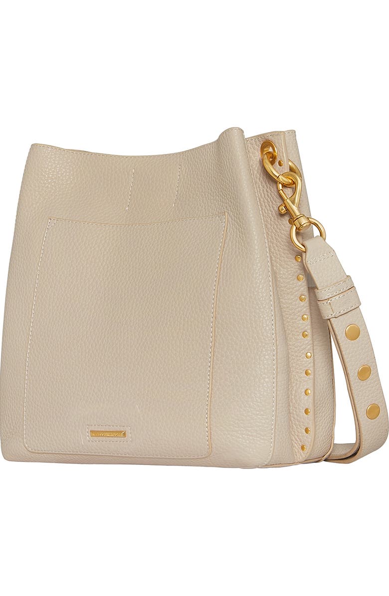Rebecca Minkoff Darren Leather Shoulder Bag, Alternate, color, Stone
