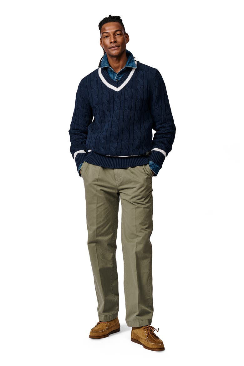 Denton Cotton V-Neck Knit Cricket Jumper, Alternate, color, Navy