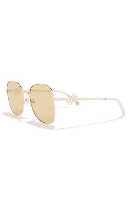 Le Specs 57mm Metamorphosis Square Sunglasses In Gold
