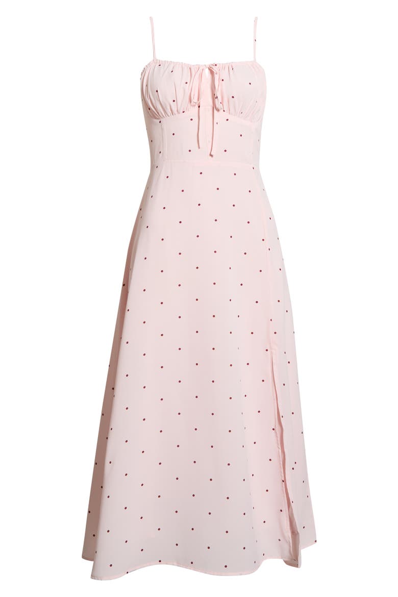 Corset Detail Sleeveless Midi Dress, Alternate, color, BLUSH BURGUNDY