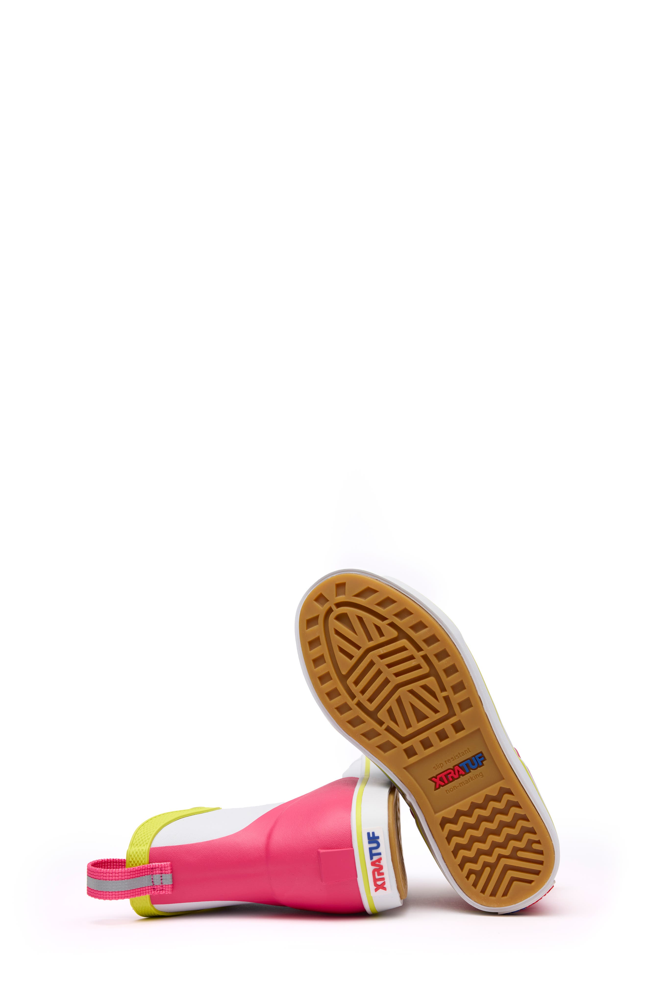 XTRATUF Waterproof Deck Boot, Alternate, color, White Multi/Pink