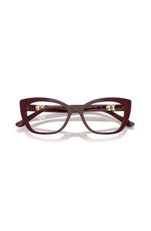 Dolce & Gabbana Dolce&gabbana 52mm Cat Eye Optical Glasses In Burgundy