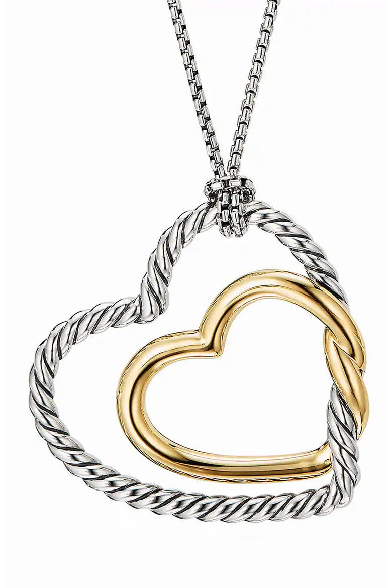 Continuance Heart Pendant Necklace, Main, color, SILVER