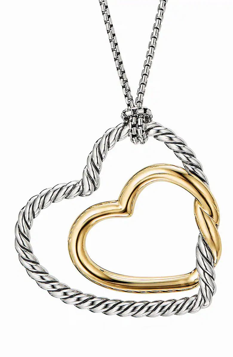 David Yurman Continuance Heart Pendant Necklace, Main, color,