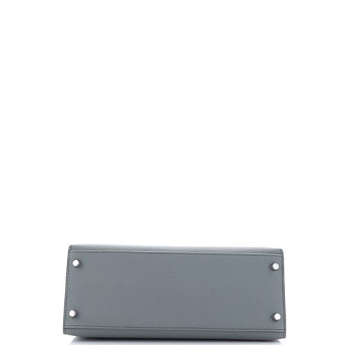 Pre-owned Hermes Hermes Kelly Handbag Green Epsom With Palladium Hardware 28 In Green