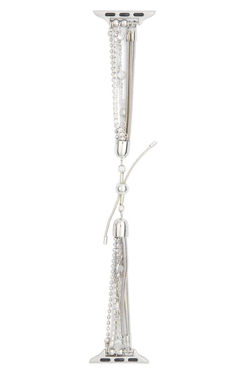 NORDSTROM RACK Crystal Chain Apple Watch<sup>®</sup> Watchband, Main, color, Clear- Silver