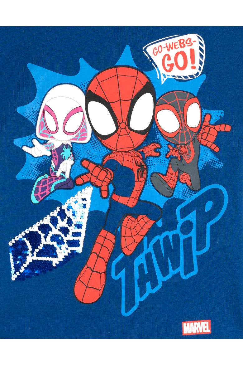 Spidey and His Amazing Friends Sequin T-Shirt, Alternate, color, Spidey Navy