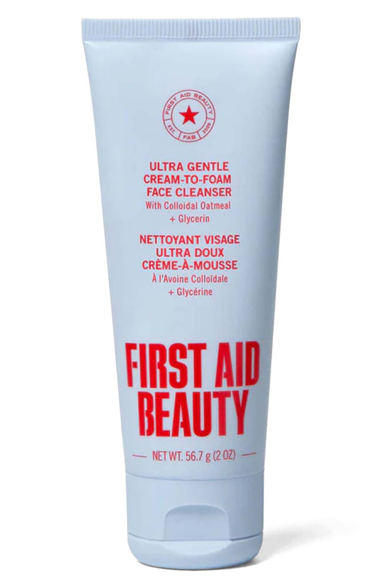 First Aid Beauty Ultra Gentle Cream to Foam Cleanser with Colloidal Oatmeal + Glycerin, Main, color, 