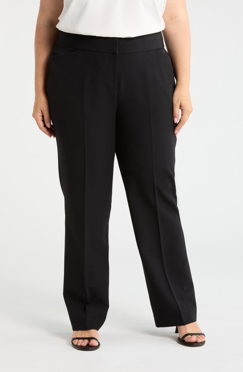 Tahari ASL Bell Bottom Pants, Main, color, Black