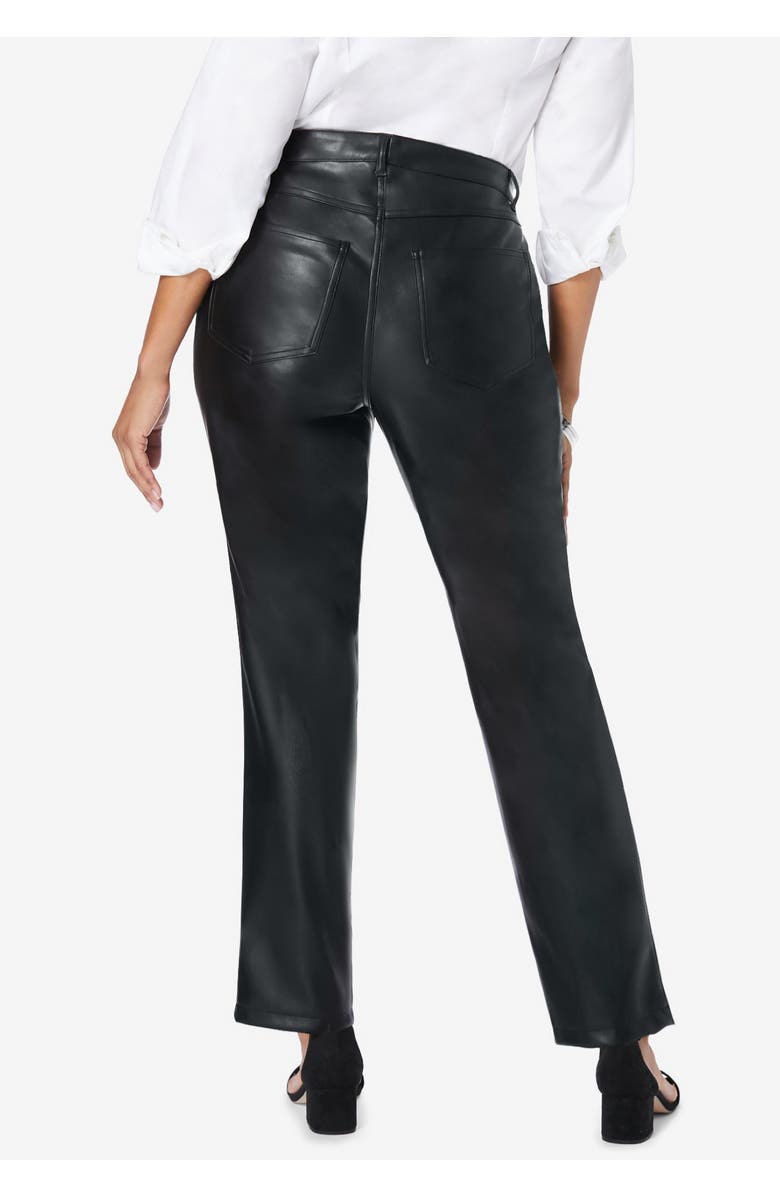 Jessica London Faux Leather Pant, Alternate, color, Black