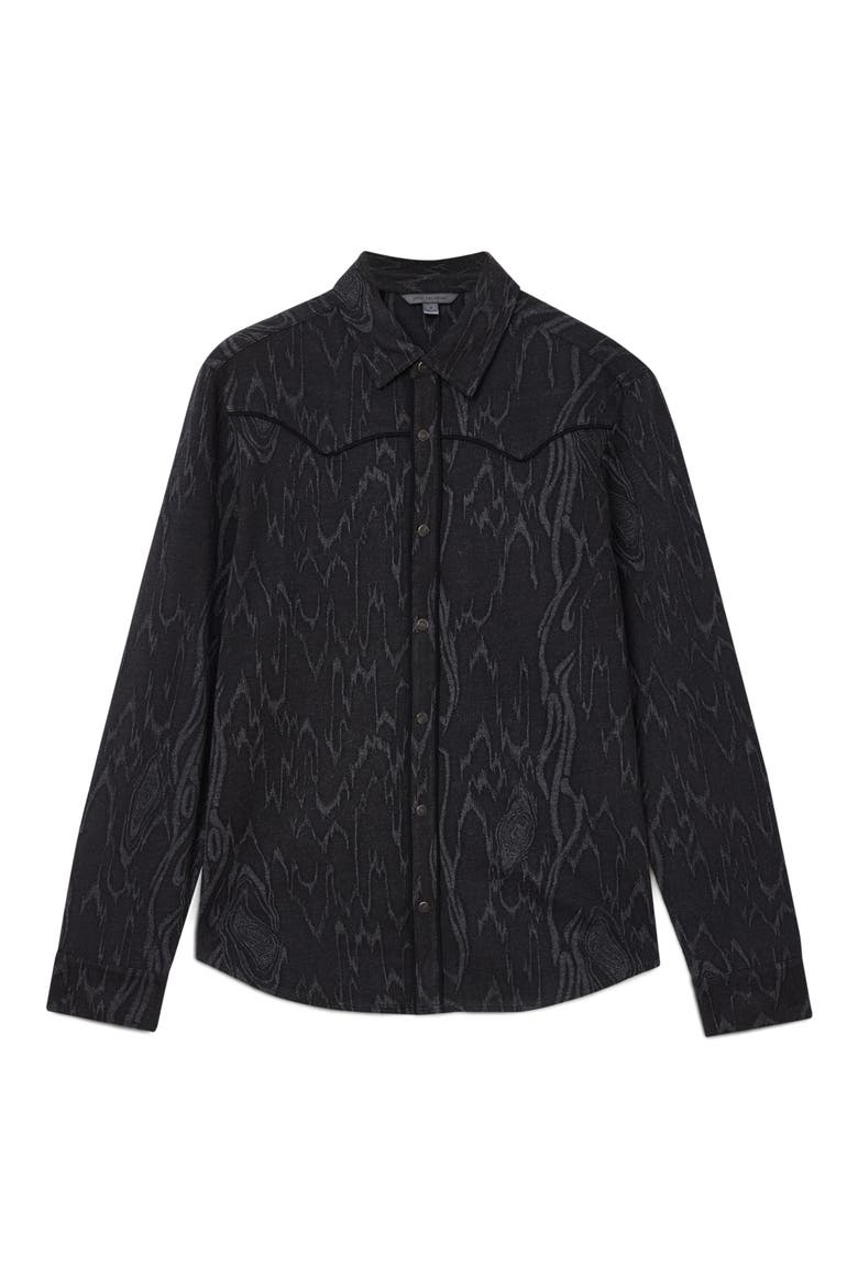 Miner Jacquard Snap-Up Western Shirt, Alternate, color, BLACK