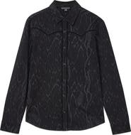 John Varvatos Miner Jacquard Snap-Up Western Shirt