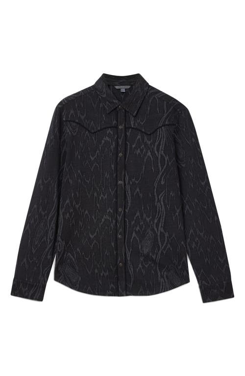 JOHN VARVATOS JOHN VARVATOS MINER JACQUARD SNAP-UP WESTERN SHIRT