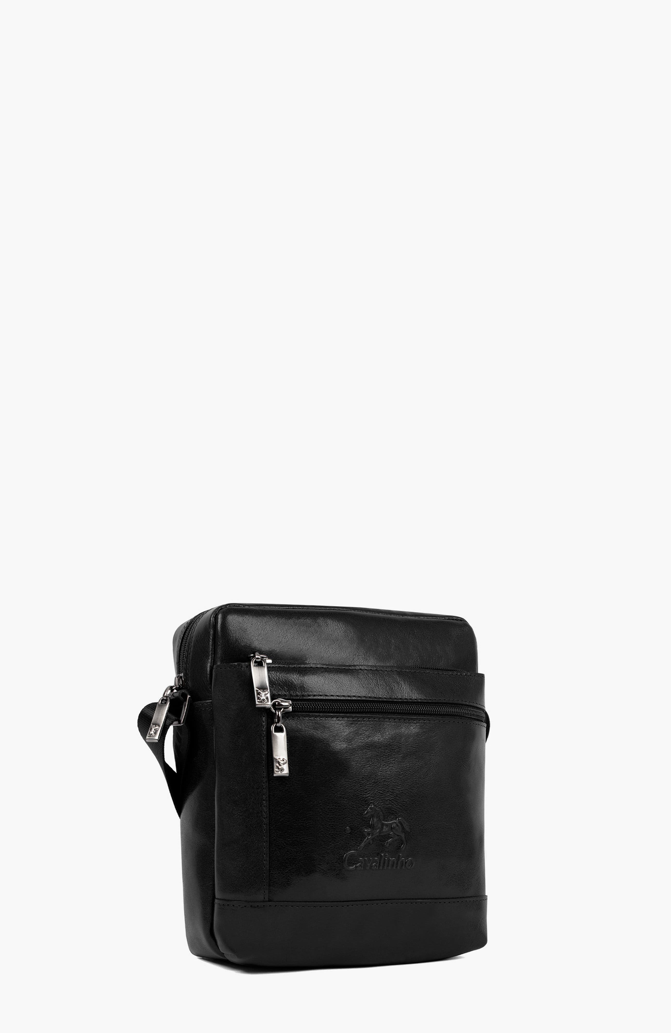 Gentleman Leather Traveler Crossbody Bag 632, Alternate, color, Black