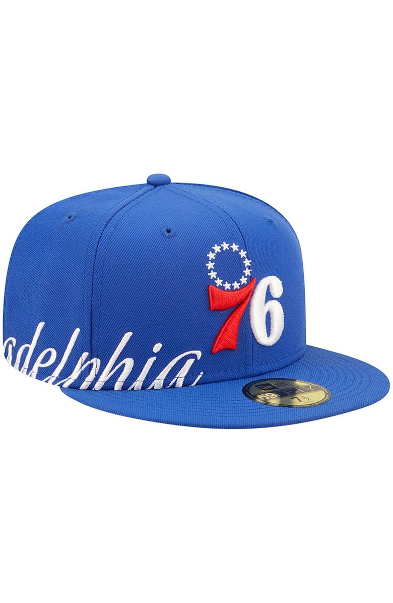 New Era Men's New Era Royal Philadelphia 76ers Side Split 59FIFTY Fitted Hat, Main, color, Royal