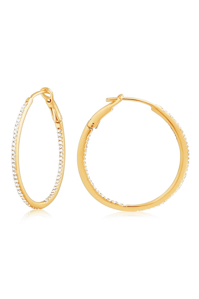 Round Hoop Earrings, Main, color, YELLOW