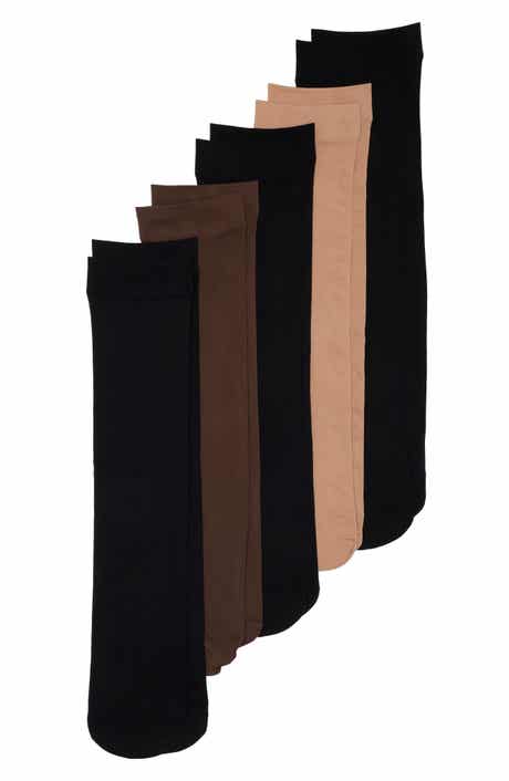 5-Pack Assorted Opaque Crew Socks