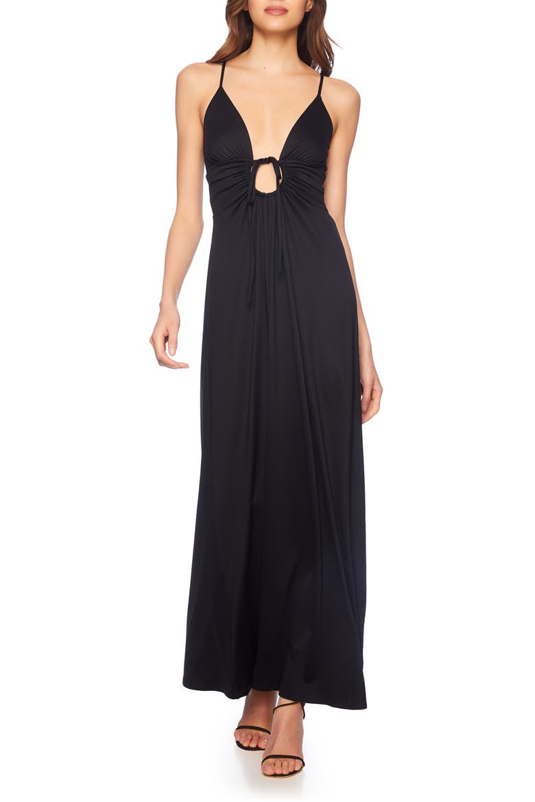 Circle Cutout Maxi Dress, Main, color, BLACK