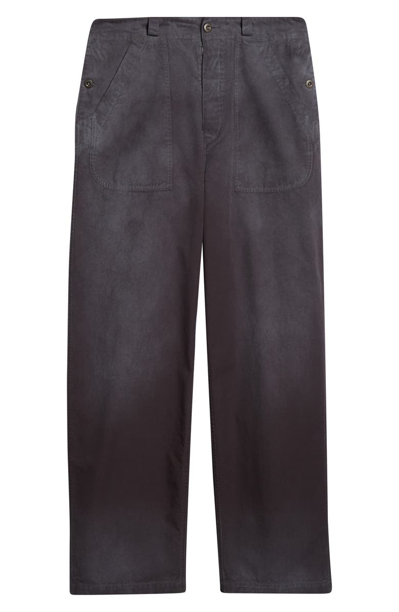 Maison Margiela Straight Leg Cotton Pants, Main, color, Washed Black