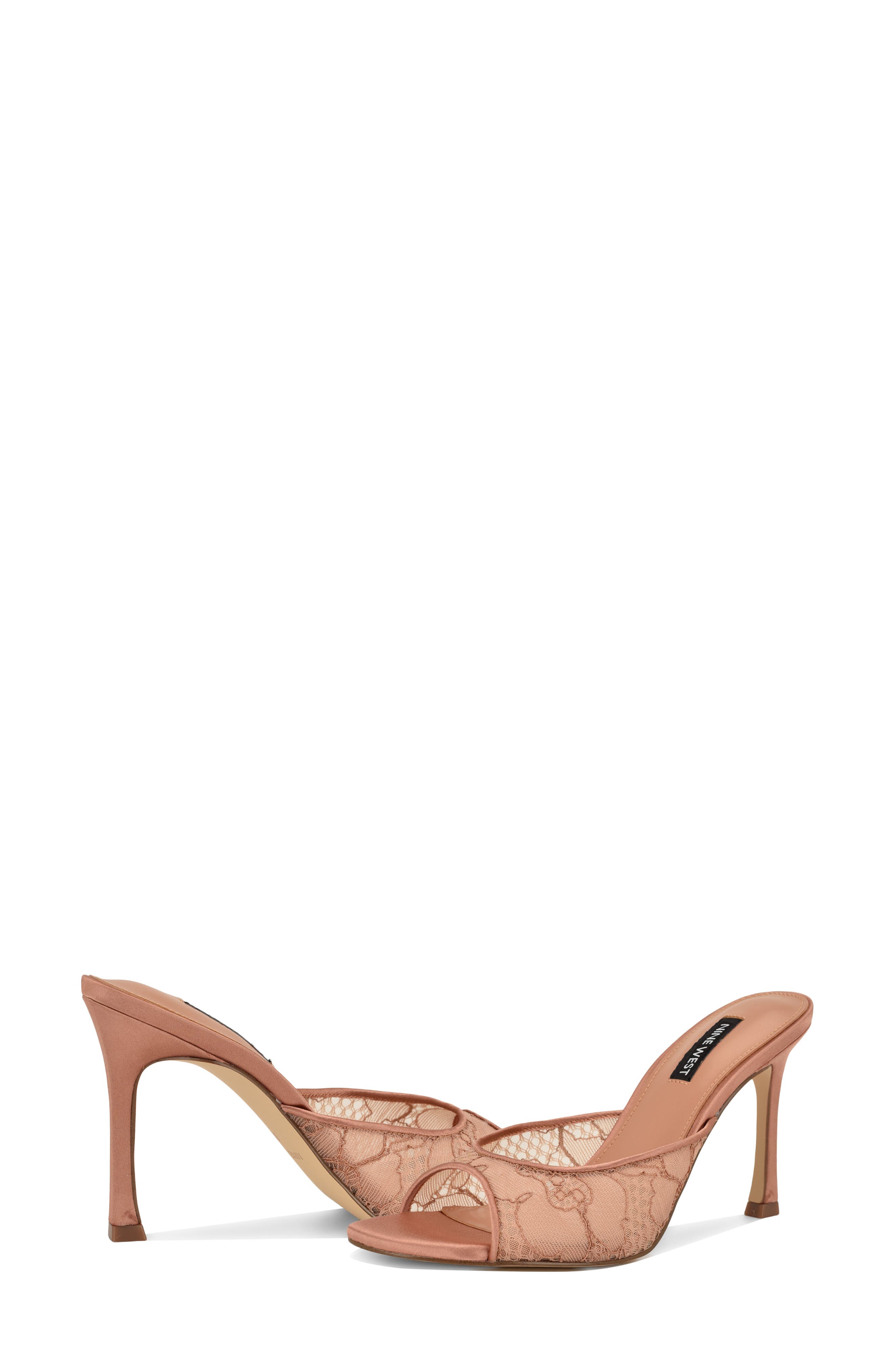 Nine West Kiscop Lace Slide Sandal, Alternate, color, Light Natural