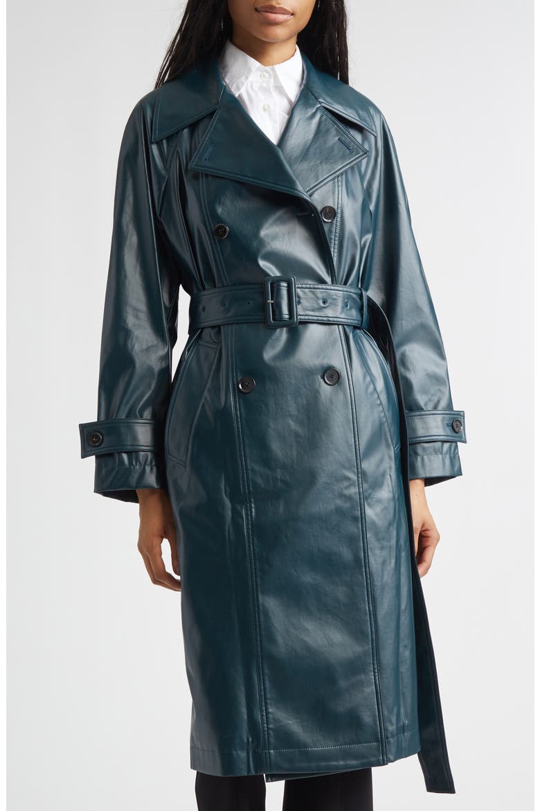 Benedetta Coated Cotton Trench Coat, Main, color, BOTTLE GREEN