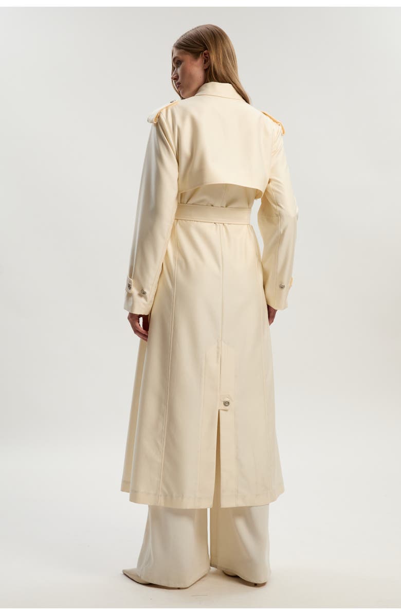 Karen Millen Soft Signature Trench Coat, Alternate, color, Ivory