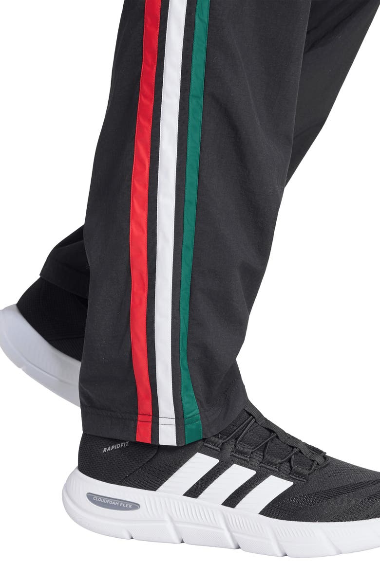 adidas Essentials 3-Stripes Track Long Pants, Alternate, color, Black/ Green/ White/ Scarlet