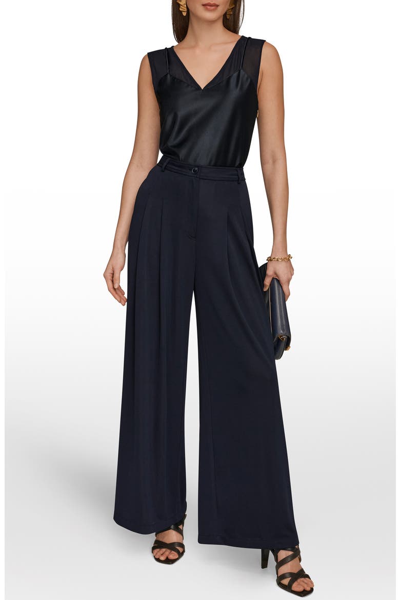 Pleated Wide Leg Pants, Alternate, color, NIGHTFALL