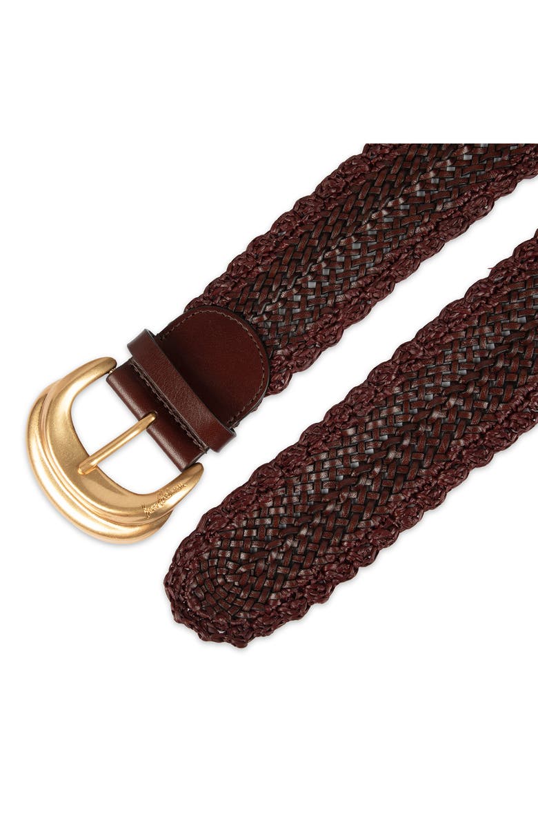Sam Edelman Woven Leather & Raffia Wide Belt, Alternate, color,