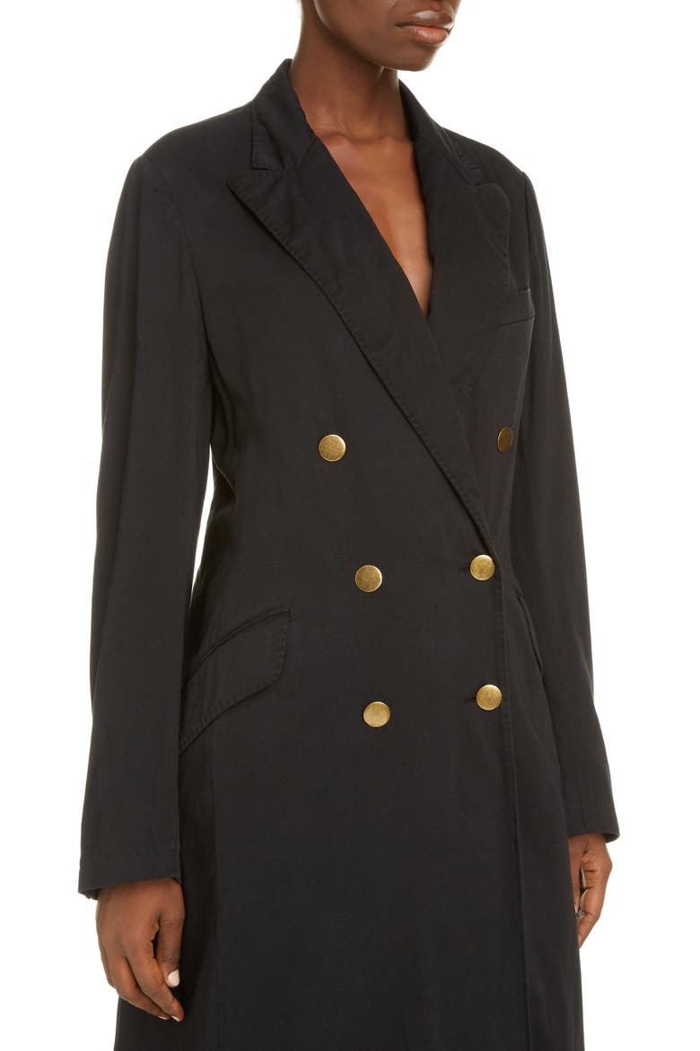 Ride Double Breasted Cotton Coat, Alternate, color, BLACK